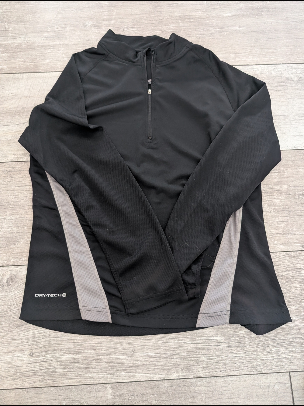 Storm Black Half-Zip Utility Jacket with Gray Panels